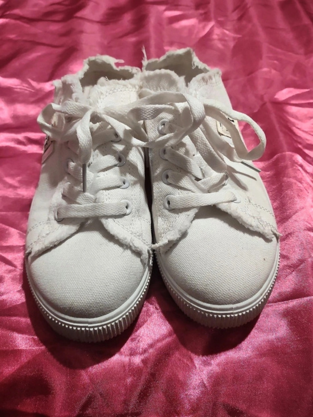 TOMS Distressed White Sneakers